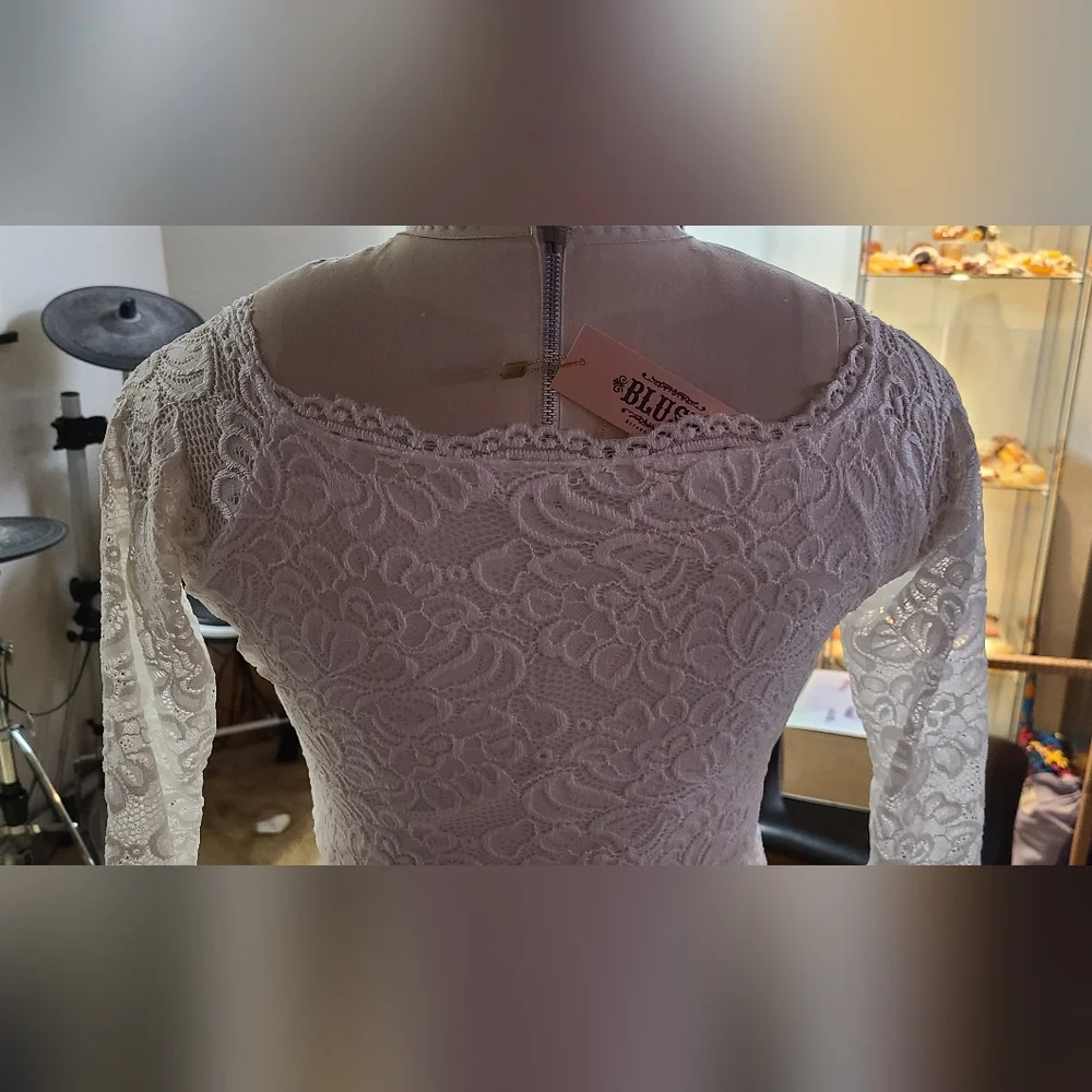 Blush brand stretch lace wedding dress - Picture 2 of 7